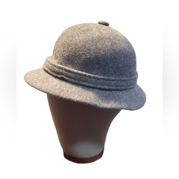 Vintage Kangol wool clipper light grey bowler style made in England cap OS - Picture 3 of 4